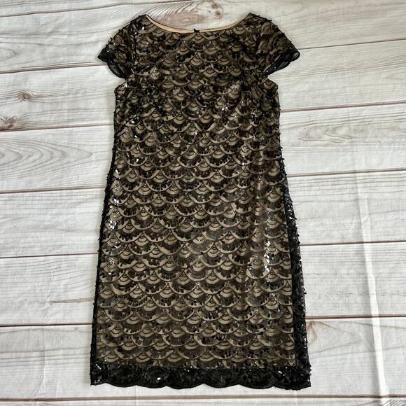 Jessica Howard Formal art deco scalloped sequins black size 6 - Picture 8 of 11